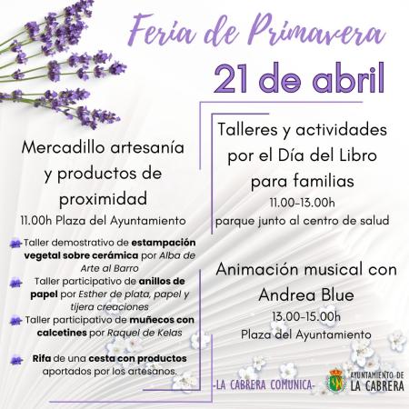 Mercadillo de Artesana y productos de proximidad, el 21 abril 2024 en La Cabrera